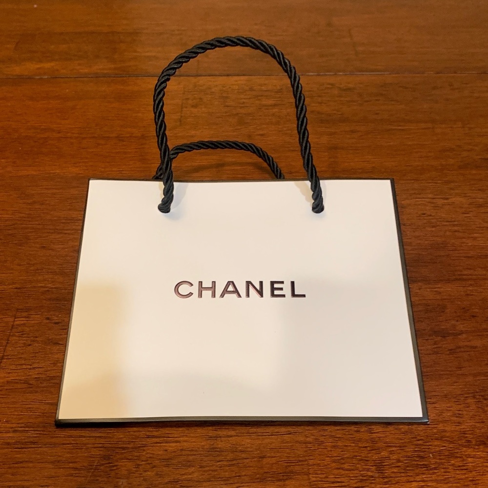 Authentic rare small size Chanel shopping bag with handles, great for small gift